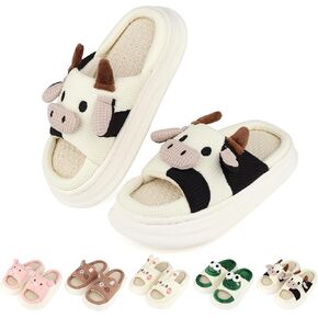 Kids Animal Slippers丨Boys Girls House Slippers丨Youth Cute Comfy Slippers丨Open Toe Memory Foam丨Slip On Home Slides丨Indoor Outdoor（10 Little Kid - 7.5 Big Kid）