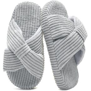 IceUnicorn Girls Slippers Kids Cute Corduroy Bow Crossbands Slide Slipper Toddler Memory Foam Open Toe House Shoes for Indoor & Outdoor