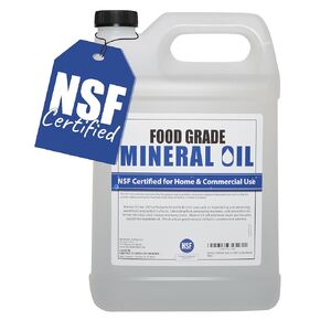 NSF Certified Food Grade Mineral Oil - Gallon (128oz), Certified Food Safe Conditioner for Wood Cutting Boards, Butcher Blocks and Stainless-Steel Kitchen Equipment