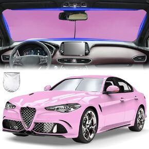Car Windshield Sunshades 2 Pcs Universal Fit Foldable Front Window Shield Car Interior Accessories for UV Protection Windshield Heat Insulation Protection for Auto Windshield Cover (Blue)