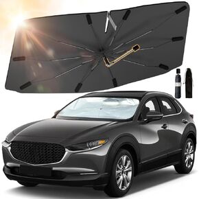 Windshield Sunshades Umbrella Custom Fit for Mazda CX-30 2019-2024, Foldable Car Windshield Shade with 360°Rotation Bendable Handle, Sun Shade Protector, Maintain Your Car Cool