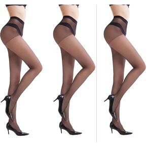 MOOCHI Sheer Silk Tights 20D Pantyhose for Women (3 Pair Pack)
