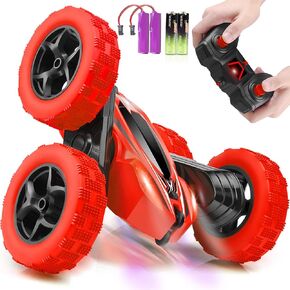 Remote Control Car, RC Cars 2.4GHz Fast Stunt RC Car, 4WD Double Sided 360° Rotating RC Trucks with Headlights, Off Road RC Crawler Toy Cars for Kids Boys Girls (Green)