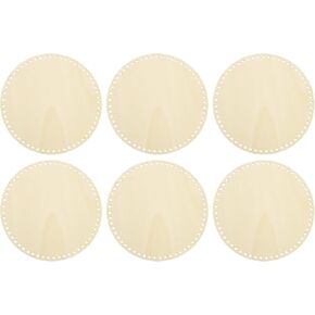 PATIKIL 10" Diameter Crochet Basket Bottom, 6Pcs Round Blank Crochet Knitting Wooden Base for DIY Craft Weaving Basket Making Supplies Home Decoration