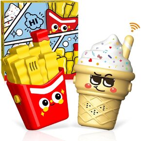 Walkie Talkies for Kids, Fries and Ice Cream Toy Walkie Talkie for Toddlers with DIY Stickers, Two Way Radios Interphone Toys, Christmas Birthday Gifts for Girls Boys fit Outdoor Game Camping