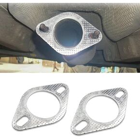 2PCS Exhaust Gasket, Ultra Seal 2-Bolt 3-Inch Exhaust Flange Gasket, Reinforced High Temperature Gasket, Car Accessories Car Exhaust Gasket Replacement Used for Exhaust Turbo Headers