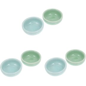 Gogogmee 2pcs Inkwell Water Nesting Writing Assorted Accessory Bowls Washing Round Watercolor Ceramic Trinket Calligraphy Pen Containers Home Saucers Pot Dishes Chinese Sumi Wash Holders