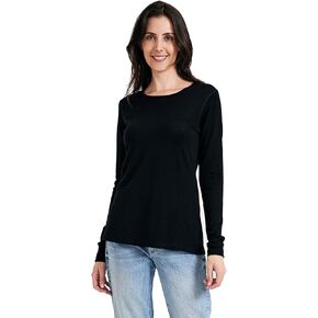 Women's 100% Merino Wool Base Layer Shirt Long Sleeve Thermal Underwear Crewneck Casual Tee Tops for Hiking Travel Skiing