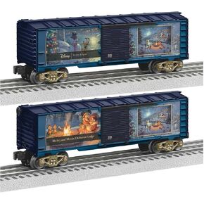 Lionel Thomas Kinkade Studio - Disney Mickey and Minnie Christmas Lodge O Gauge Model Train Boxcar