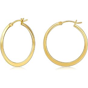 Gacimy Gold Hoop Earrings for Women 14k Real Gold Plated, Medium Hypoallergenic Gold Earrings Hoops 30mm