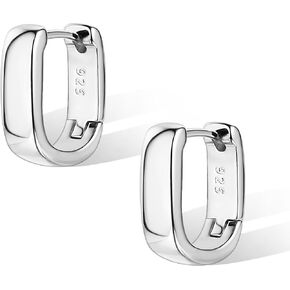 925 Sterling Silver Earrings Small Chunky Silver Earrings for Women Trendy Small Hoop Earrings Silver Hypoallergenic Earrings Small Thick Huggie Hoops Earrings for Jewelry Gifts