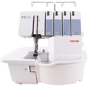 FEIYUE FY515 Serger Overlock Machine with 2/3/4 Thread Capability, Built-in Rolled Hem, 1,200 Stitches Per Minute, Adjustable Differential Feed, Durable Heavy-Duty Metal Frame