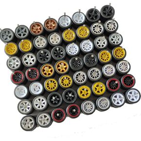 Wheel Set for 1:64 car Models with Rubber Tires, 10 Random Models Including New Models