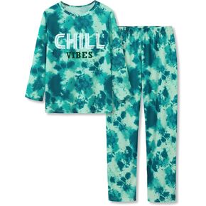 Tebbis 2-Piece Cozy Pajamas For Little/Big Boys Gamer Yellow Long Sleeves Soft PJs Set Kid Size 6-18