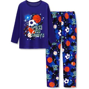 Tebbis 2-Piece Cozy Pajamas For Little/Big Boys Gamer Yellow Long Sleeves Soft PJs Set Kid Size 6-18