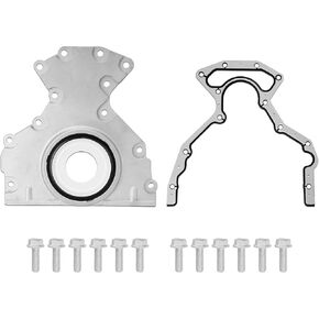Rear Main Seal Cover Kit with Gasket Bolt Compatible with Chevy Tahoe Suburban Silverado Express Avalanche Cadillac Escalade GMC Yukon Sierra Savana 4.8L 5.3L 6.0L 6.2L # 635-518 12633579 12639250