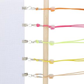 SINSETU 28 Set Cross Stitch Side Clips, Cross-Stitch Fabric Clips with Elastic Fastening Ropes, Adjustable Cross Stitch Tools for Embroidery, Sewing Accessories