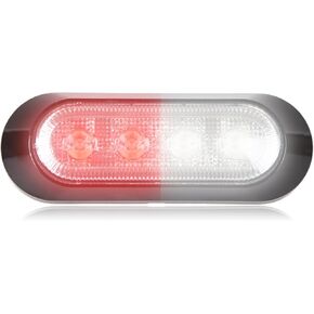 Maxxima M20384RWCL Red/White Ultra Thin 4 LED Warning Strobe Light (Surface Mount with Clear Lens)