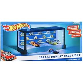 Paladone Hot Wheels Garage & Display Light - Officially Licensed Mattel Merchandise, Light Up Case Holds 7 Cars, Customisable Background, Gift for Collectors