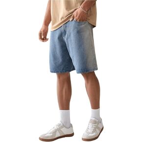 Verdusa Men's Straight Leg Denim Shorts Casual Jean Shorts with Pockets