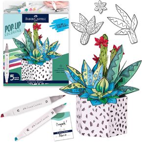 Faber-Castell Pop Up Coloring Bouquet: Pansy - Adult Coloring Crafts, Relaxation Gifts for Women, DIY Craft Kits for Adults, Crafts for Adults and Teens Ages 13+