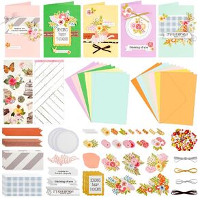 AHANDMAKER Paper Card Making Kits Colorful Handmade Greeting Card Kits for Christmas Day Cards, Easter Cards Birthday Invitation, DIY Envelope & Card Making, Slightly Lighter Color