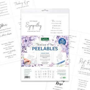 Katy Sue Designs Thinking of You Peelables Stickers for Card Making. 48 Peelable Verses & Sentiments/Peel Offs for Card Making Supplies, Card Making Accessories, & Card Making Embellishments