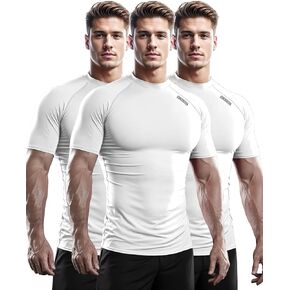 DRSKIN 3, 2 or 1 Pack Men's Compression Shirt Short Sleeve Top Baselayer Sports T-Shirt Athletic Running Active Workout
