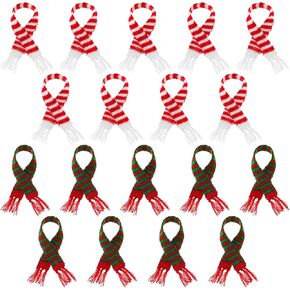 Bencailor 72 Pcs Mini Christmas Scarves with Tassels Tiny Snowman Scarves 10.2 x 0.8 mas Pet Knitted Scarf Doll Snowman Wine Bottle Scarf DIY Accessory Holiday Christmas Decor (Multicolor) in Saudi Arabia