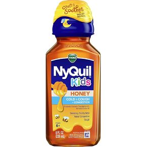 Vicks Kids NyQuil/DayQuil Honey Cold & Cough + Congestion Relief Combo Pack for Nighttime & Daytime Cough & Congestion, Flavored with Real Honey, for Children Ages 6+, 8 FL OZ NyQuil, 8 FL OZ DayQuil