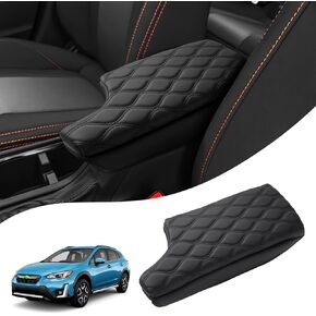 Autorder Center Console Cover for Subaru Crosstrek 2018-2023/Impreza 2017-2023 Accessories Armrest Cushion Cover Nappa Leather Middle Console Covers Crosstrek Impreza Console Cushion Pad Anti-Scratch