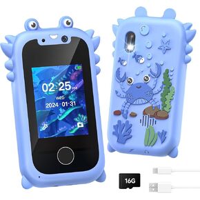 Kids Smart Phone for Girls, Toddler Toys for 3-10, Touchscreen HD Dual Camera Kids Toys Phone for with Music Player, Games, 16GB SD Card, Christmas Birthday Gifts, Pretend Play Smartphone for Kids