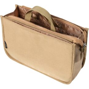 Premium Purse Organizer Insert for Tote and Handbags - Multi-Pocket Bag Organizer for Daily Essentials, Collapsible & Compact, Lightweight & Durable (Beige)