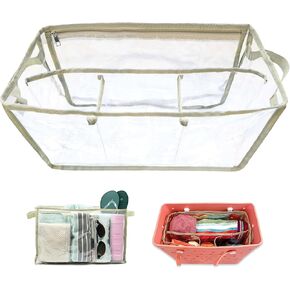 Clear Bag Organizer - Ideal for XL Bogg Bag Accessories, Waterproof Rubber Tote, perfect for Beach tote Bag & Pool Essentials, transparent bag organizer and divider