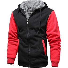 GXAMOY Men's Winter Fleece Hoodies for Men Heavyweight Warm Thick Full Zip Up Sweatshirt Outerwear