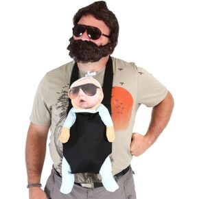 مجموعة إكسسوارات الأزياء التنكرية The Hangover Alan من متجر التلفزيون (حاملة الأطفال 2 نظارة شمسية لحية)
