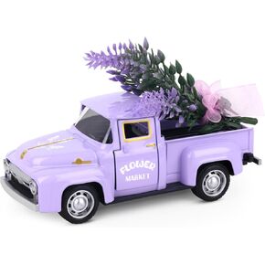 Vintage Red Truck Christmas Decor, Farmhouse Metal Outdoor/Indoor Pickup Planter Handcrafted Old Vintage Red Metal Pickup Truck Car Model for Xmas Holiday Table Top Centerpiece Supplies