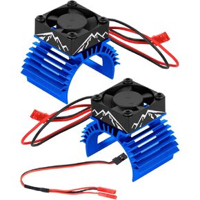 RC Alloy Aluminium 30MM 28000RPM Brushless Motor Heat Sink w/ 4.8-8.4V Cooling Fan Upgrades Part for 1/8 1/10 RC Car 540 550 F540 3650 3660 Motor,2pcs,Black