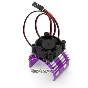1/10 RC Aluminum Alloy Motor Heat Sink Heatsink with 5V Cooling Fan 30mm Upgrade Parts Replacement for 1/10 Truck Buggy Crawler Car 540 550 3650 Size Brushless Engine Motor (Red)