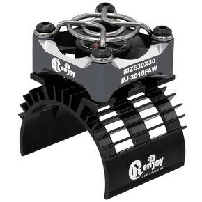 30mm RC Motor Cooling Fan 28000RPM Aluminum Alloy RC Car Motor Fan with Heatsink and Metal Cover for RC Car 1/8 1/10 540 550 F540 3650 3660 Motor, Titanium