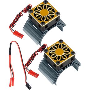 RC Aluminium 36MM 14000 RPM Brushless Motor Heat Sink w/ 4.8-8.4V Cooling Fan Upgrades Part for 540 550 3650 3660 3670 Brushless Motor Heatsink for 1/10 RC Car Truck Buggy Crawler,Navy Blue in Kuwait