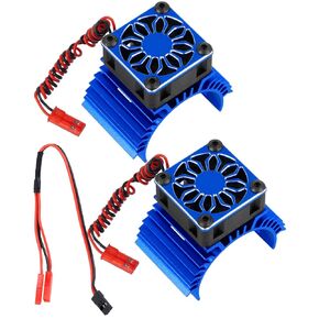 RC الألومنيوم 36MM 14000 دورة في الدقيقة محرك بدون فرشاة بالوعة الحرارة مع 4.8-8.4V مروحة التبريد ترقيات جزء ل 540 550 3650 3660 3670 فرش السيارات المبرد ل 1/10 RC سيارة شاحنة عربات التي تجرها الدواب الزاحف، التيتانيوم