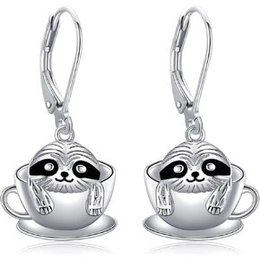 Cup Animal Earrings 925 Sterling Silver Cup Dangle Drop Earrings Animal jewelry Gifts for Women