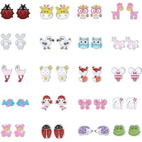 20 Pairs Hypoallergenic Stud Earrings Set for Girls Jewelry Gifts for Girls Kids Women