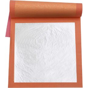 YongBo Edible Silver Leaf,3.7"by 3.7" 25 Sheets Book,Pure Silver Foil for Cake Baking,Food Decoration,Gilding Arts,Nail