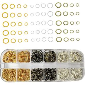 Olylkx Open Jump Rings, Assorted 3 Colours for Jewelry Marking Supplies Necklaces Bracelet, Steel Split O Ring for Key Chain Findings, Keychains Rings Connector for Craft