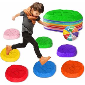 Stepping Stones for kids,8/12 PCS Durable Non-Slip Balance Stones Indoor Outdoor toys for toddlers develope Kids Balance and Coordination Skills