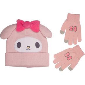 3D Beanie & Glove Set for Kids, Jacquad Knit with Embroidered Appliques