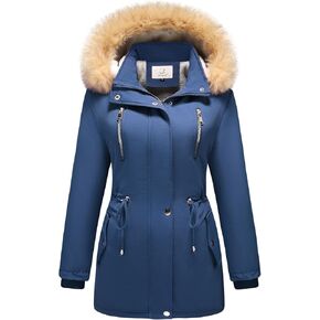 Lamgool Women's Sherpa Fleece Down Jacket Thicken Winter Coat Warm Parka with Hood