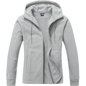 MOERDENG Women's Lightweight Full Zip Soft Polar Fleece Jacket Outdoor Recreation Coat Hooded Hiking Jacket